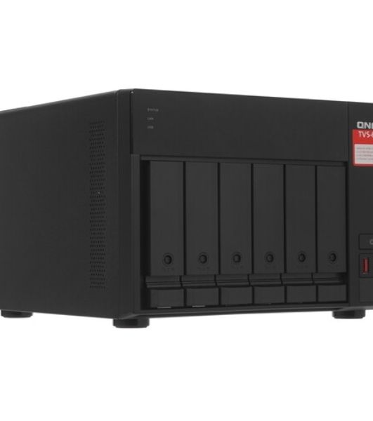 Сетевое хранилище без дисков SMB QNAP TVS-675-8G NAS, 6-tray w/o HDD, 2xM.2 SSD Slot, 1xHDMI-port. CPU 8-сore 64-bit x86 KX-U6580 2.5 GHz, 8GB DDR4 (1 x 8GB) up to 64GB (2 x 32GB), 2x 2.5 Gigabit LAN