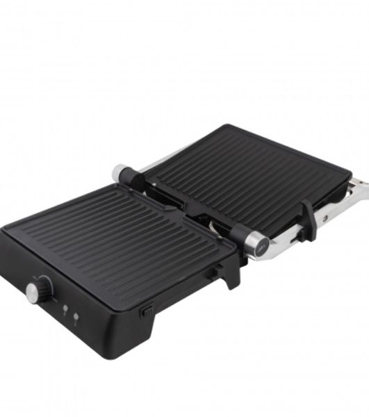Электрический пресс-гриль Endever Grillmaster 225, серебристый/черный, 2300 Вт, терморегулятор, размер пов-ти 28х17 см