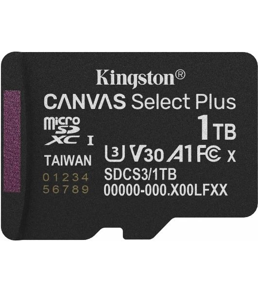 Флеш карта microSDXC 1Tb Kingston SDCS3/1TbSP Canvas Select Plus w/o adapter