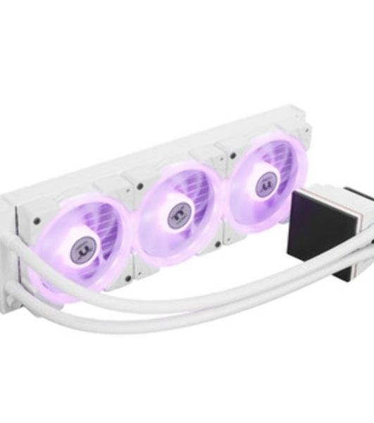 Система жидкостного охлаждения Thermaltake MAGFloe 360 Ultra Snow ARGB Soc-AM5/AM4/1200/1700/1851 белый 4-pin 30.6dB Al+Cu LCD Ret (CL-W433-PL12SW-A)