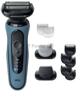 Бритва электрическая Braun S5 52-A1650s c дорожным чехлом синий/черный насадки для тела/триммер для бороды тип 5762