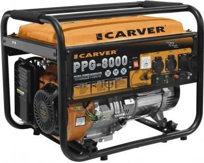 Электрогенератор бензиновый Carver PPG-8000, 6.5 кВт, 78 дБ, 81 кг