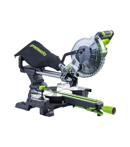 Торцовочная пила Greenworks GD24MS216 24V, бесщеточная, с протяжкой, без АКБ и ЗУ [1501707]