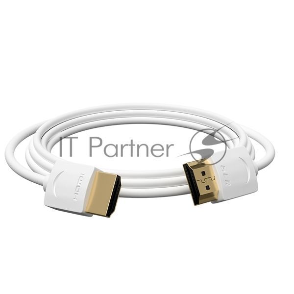 Ультратонкий кабель GCR HDMI2.0 для AppleTV, SLIM, 1.5m, белый, OD3.8mm, HDR 4:2:0, Ultra HD, 4K60Hz, 18.0 Гбит/с, 32/32 AWG GCR