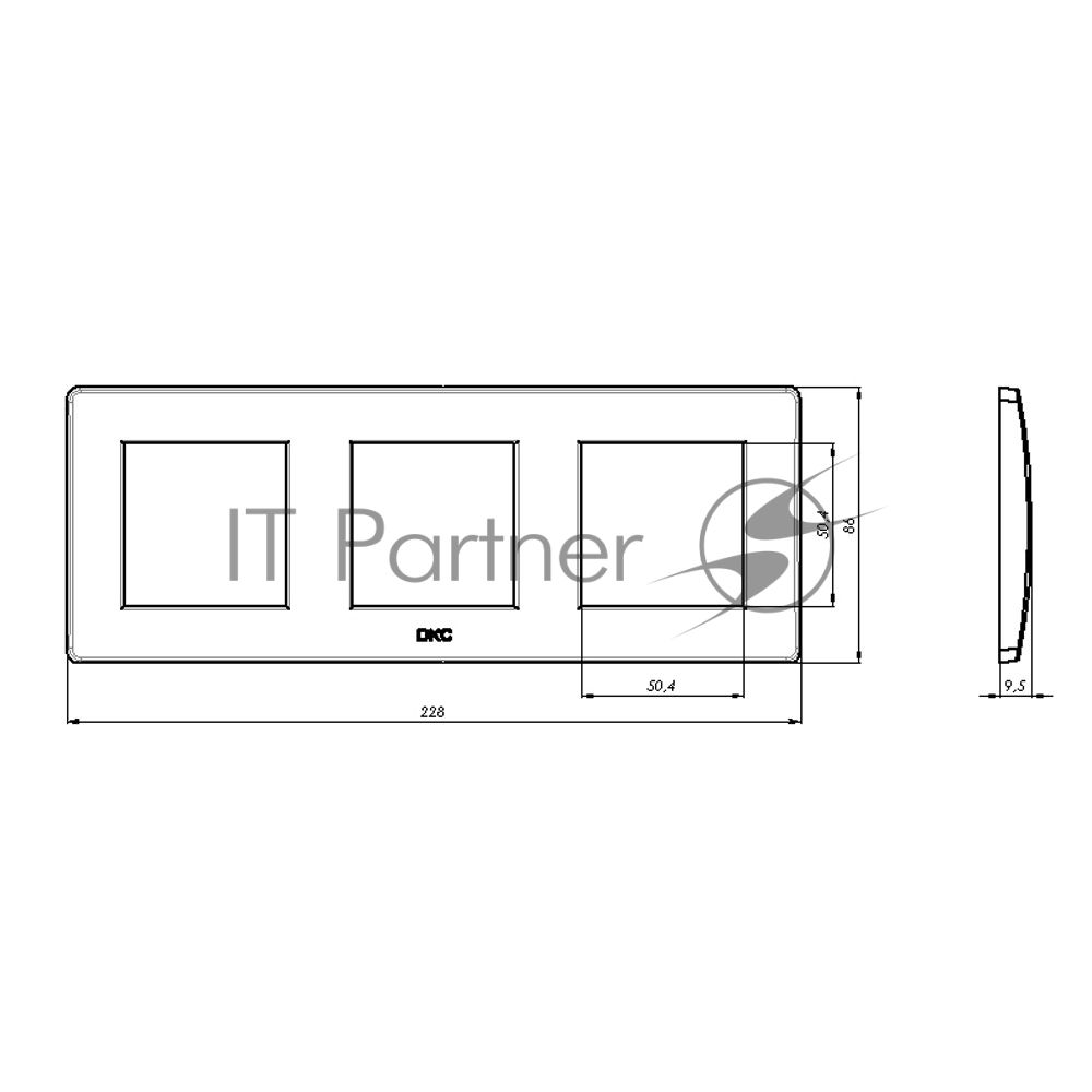 Рамка трехместная DKC Brava 75013W 2+2+2 модуля, белая