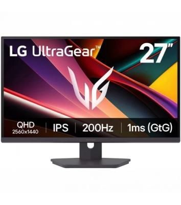 Монитор 27" LG 27G610A-B IPS 2560x1440, 200 Гц, 1 мс, 16:9, HDR10, VESA DisplayHDR 400, 400 кд/м², HDMI (x2), DisplayPort, Flicker Free, AMD FreeSync Premium, стабилизатор черного цвета, прицел, регулировка по высоте, поворот на 90 градусов, серый