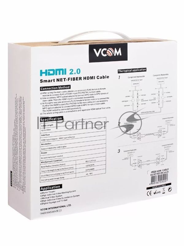 Сетевая Оптическая кабельная система HDMI2.0V VCOM 10M D3745-10.0