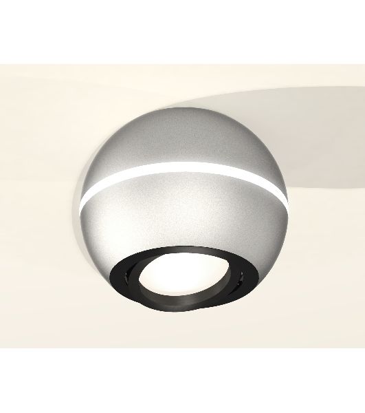 Светильник Ambrella Light XS1103010 SSL/PBK серебро песок/черный полированный MR16 GU5.3 LED 3W 4200K (C1103, N7002)