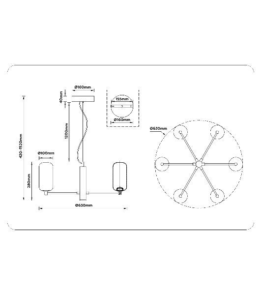 Подвесной светодиодный светильник Ambrella light LH11107/6 WH/FR белый/белый матовый 24W 3000K D630*280