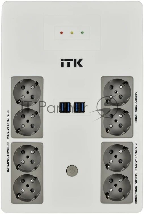 Источник бесперебойного питания ITK Electra EST8-800VA-1-001 / 800 ВА / 480Вт / 8 x CEE 7 (евророзетка)