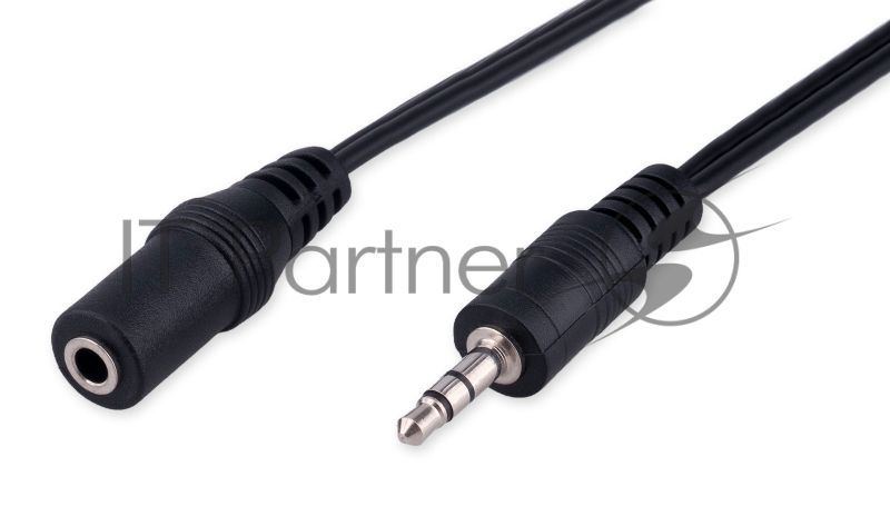 Кабель-удлинитель аудио Cablexpert CCA-423-2M-N, Jack 3.5(M)/Jack 3.5(F), 2м, черный, пакет