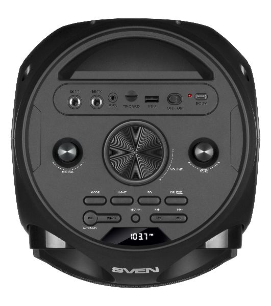 Колонка АС SVEN PS-750, черный (80 Вт, TWS, Bluetooth, FM, USB, microSD, LED-дисплей, 2х4400мА*ч)