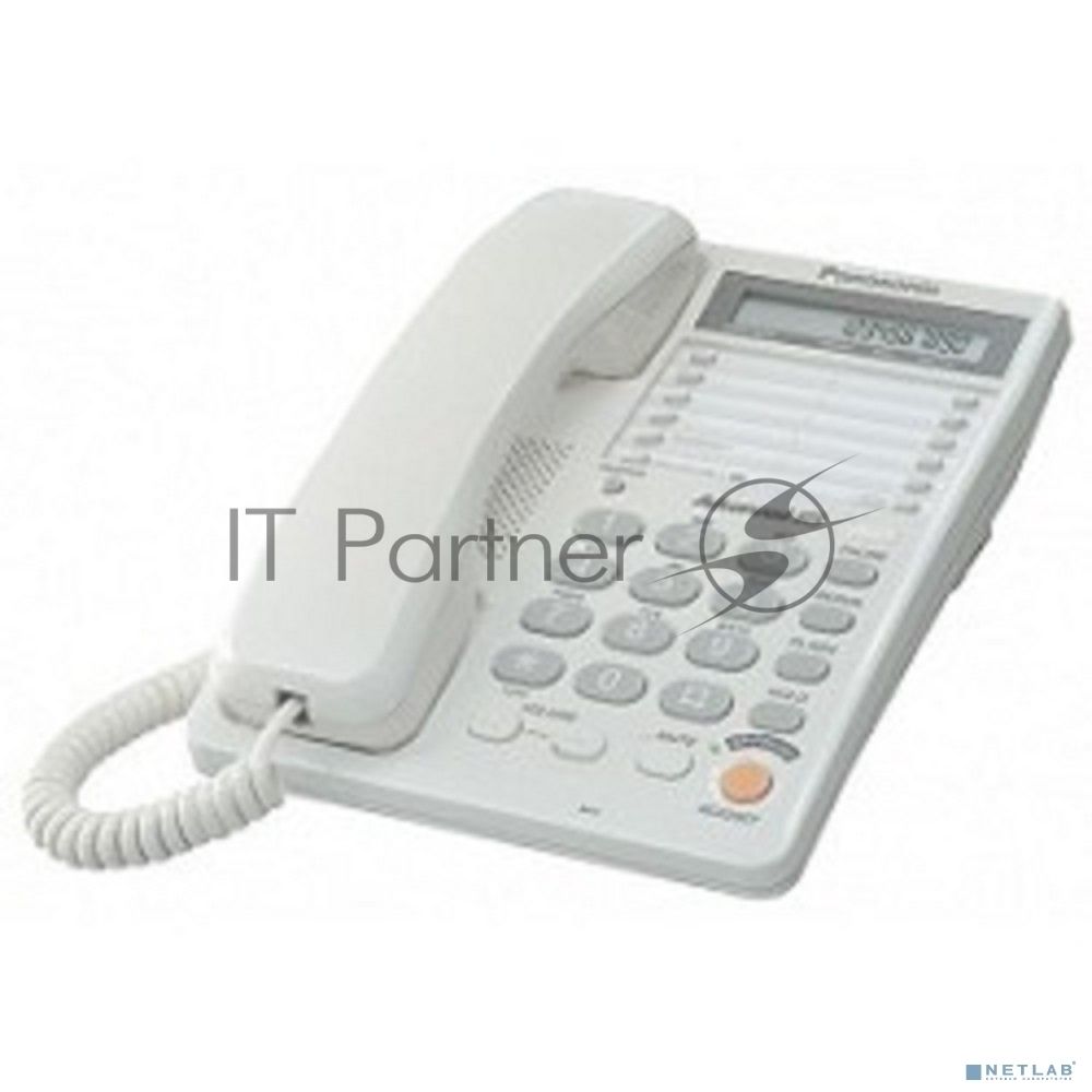 Телефон проводной Panasonic KX-TS2365RUW белый 16-зн ЖКД, однокноп.набор 20 ном., автодозвон, спикерфон