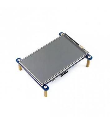 Цветной жидкокристаллический модуль с дисплеем (LCD) ACD Waveshare 4"; резистивный сенсорный дисплей без корпуса, 800x480 IPS матрица, вход HDMI, питание по USB, для Raspberry Pi 3 (WS12030)