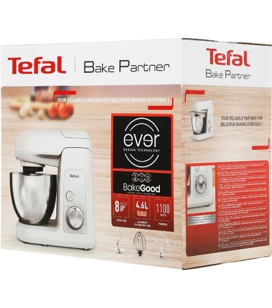 Кухонная машина Tefal Bake Partner QB520B38, серый/серебристый