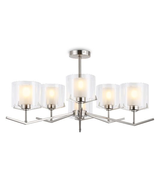 Люстра Ambrella light LH57002/6 SN/FR никель/белый матовый E14/6 max 40W D850*420