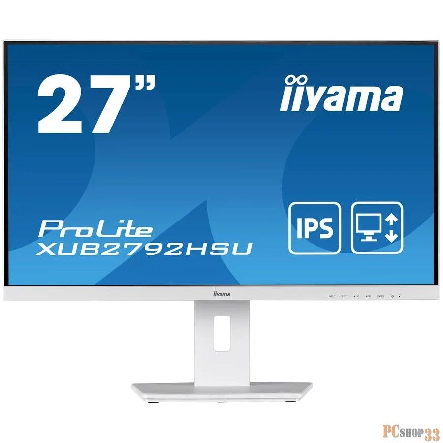 Монитор LCD 27'' 16:9 1920х1080(FHD) IPS, nonGLARE, 75 Гц, 250cd/m2, H178°/V178°, 1000:1, 80M:1, 16.7M, 4ms, VGA, HDMI, DP, white