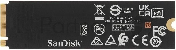 Накопитель SSD Western Digital черный SSD SN7100 M2.2280 PCIe 4.0 500Gb, 6800MBs/5000MBs, TbW 300, WDS500G4X0E, 1 year
