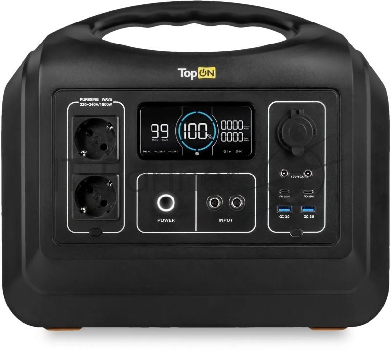 Электростанция портативная TopON TOP-X1800 465000mAh 10A QC3.0/PD3.0 2xUSB черный/оранжевый (103259)