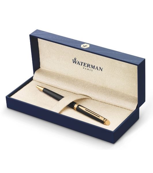 Ручка шариковая Waterman Hemisphere (CWS0920770) Matte Black GT M, синие чернила, подарочная коробка