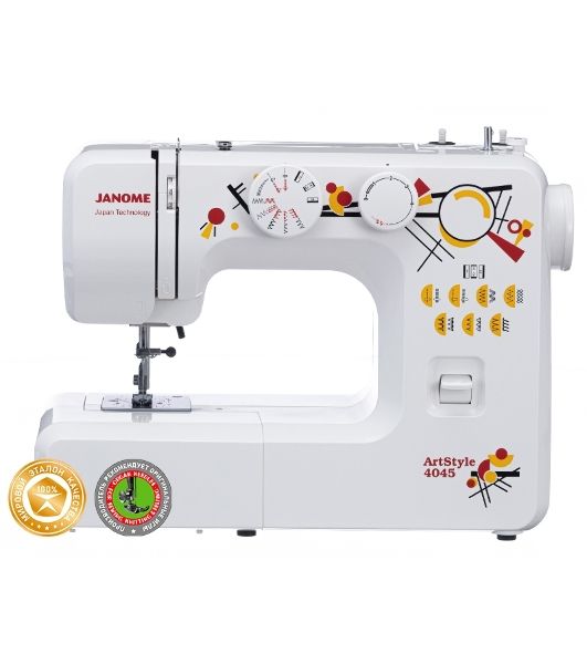 Швейная машина Janome Art Style 4045 белый, электромеханическая, вертикальный качающийся, 15 операций, петля полуавтомат