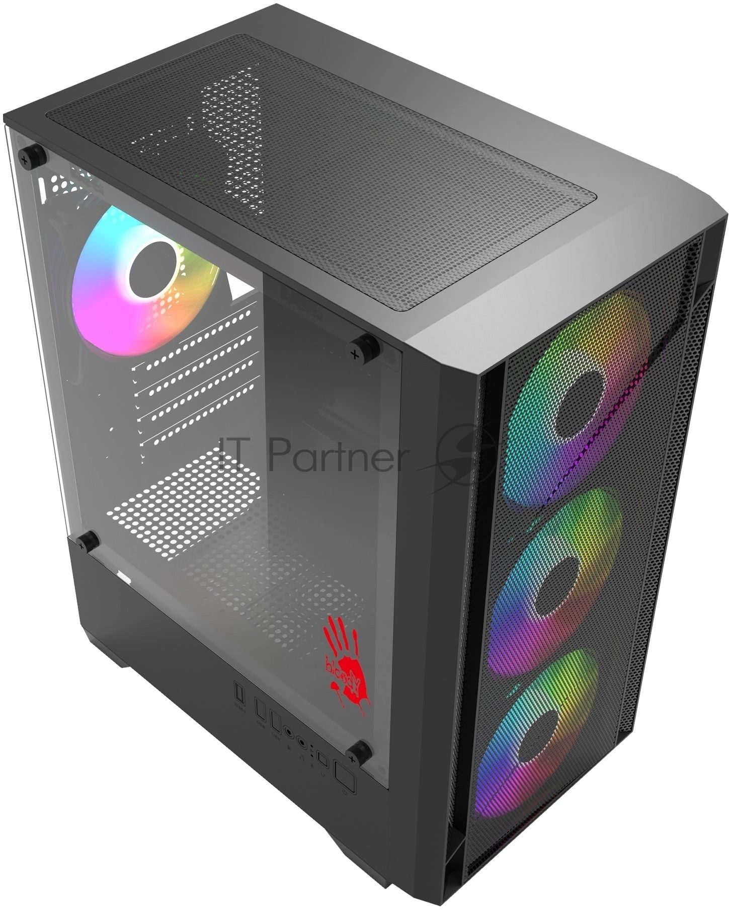 Корпус Bloody CC-124-BK, Mini-Tower, чёрный