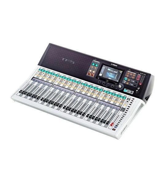 Микшер Yamaha TF5 цифровой, 32 аналоговых XLR/TRS MIC/LINE + 2 аналоговых RCA стерео линейных входа, 16 аналоговых XLR выходов, 33 моторизированных фейдера, 48 входных микшируемых каналов, USB 2.0