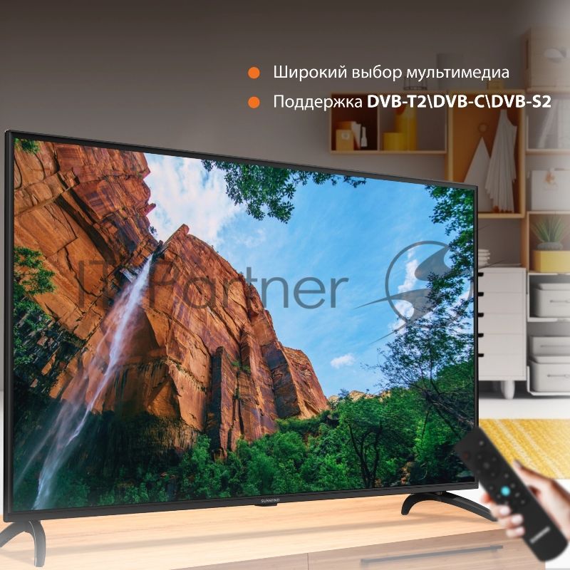Телевизор SunWind 50" SUN-LED50XU400 черный LED UHD 60Hz Яндекс ТВ