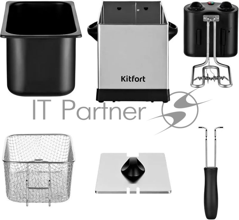 Фритюрница Kitfort КТ-4052 2000Вт серебристый/черный