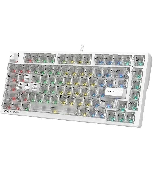 Клавиатура A4Tech Bloody MS76 проводная, USB Type-A, белый