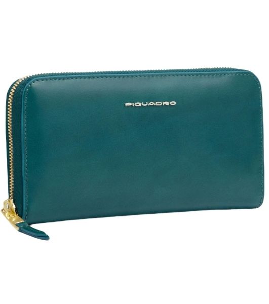 Кошелек женский Piquadro Blue Square PD1515B2R/OT3 синий петроль натур.кожа
