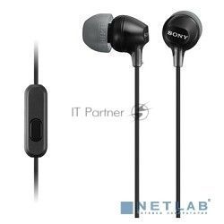 Гарнитура вкладыши Sony MDREX15APB.CE7 1.2м черный проводные (в ушной раковине)