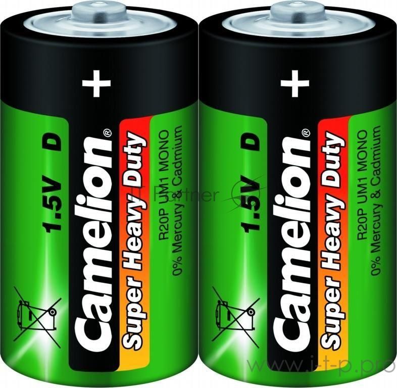 Элемент питания солевой Camelion R R20 (шринка 2шт) 1.5 В