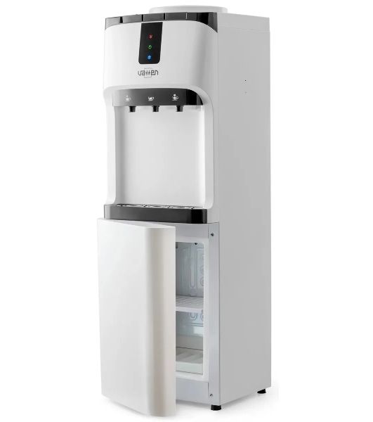 Кулер для воды Vatten V02WKB, верхняя загрузка, нагрев 90 °С, охлаждение 10 °С, белый/черный