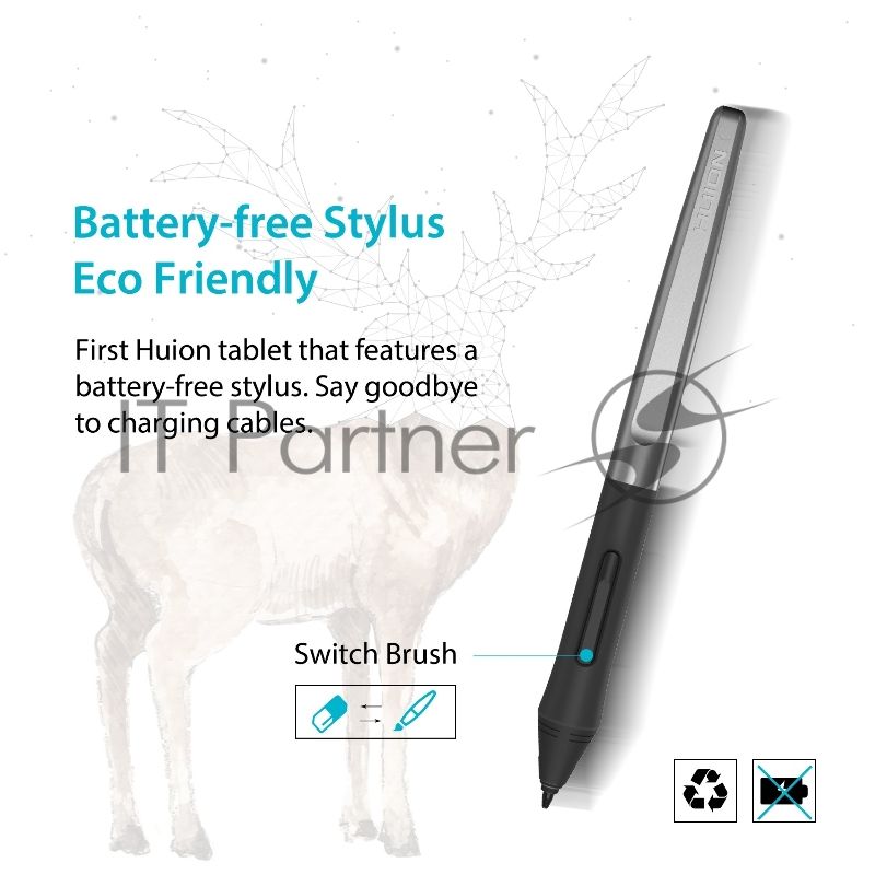 Графический планшет Huion Inspiroy H640P, 8192 уровней, Micro-USB
