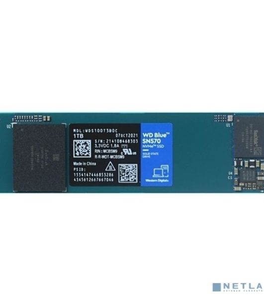 Накопитель SSD Western Digital WD Blue SN570 WDS100T3B0C 1ТБ M2.2280 NVMe PCIe Gen3 8Gb/s