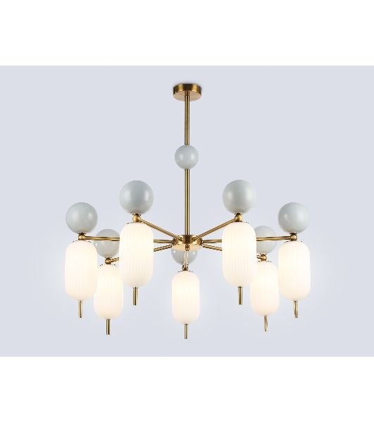 Светильник Ambrella light LH53106/7 BS/GR/FR латунь/серый/белый матовый G9*7 max 28W D800*800
