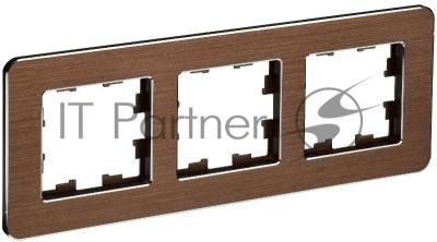 BRITE Рамка 3-ая РУ-3-1-Бр металл коричневый RE AL | BR-M32-M-21-K30 | IEK