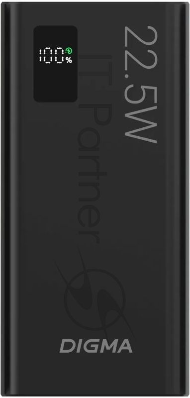 Портативный аккумулятор Digma DGPF30A 30000mAh QC3.0/PD3.0 22.5W 3A 4xUSB-A/USB-C черный