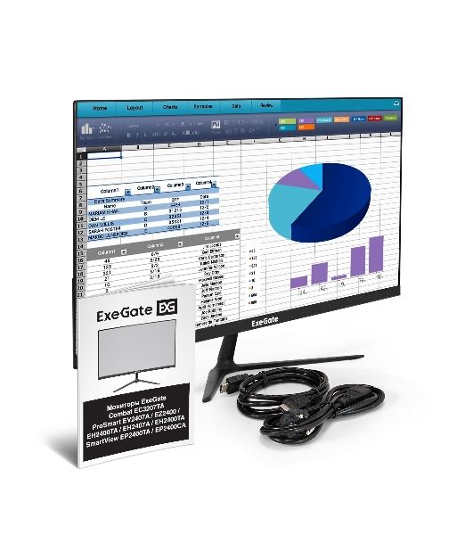 Монитор LCD ExeGate 23.8" EP2400TA черный IPS 1920x1080 100Hz 5ms 16:9 250cd 1000:1 178/178 D-Sub HDMI2.0 DisplayPort AudioOut встроенный БП FreeSync Flicker-free VESA EX300349RUS