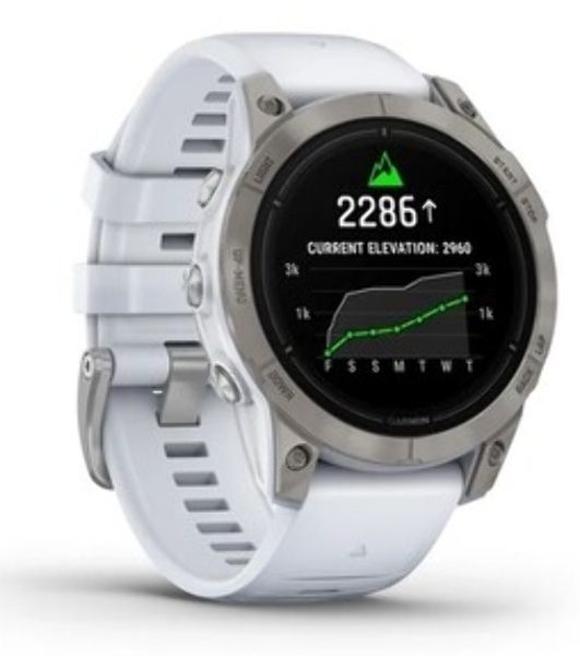 Умные часы Garmin Epix (Gen 2) Sapphire, 1.3" AMOLED, Wi-Fi, Bluetooth, ANT+, GPS, IPX8, титановый белый