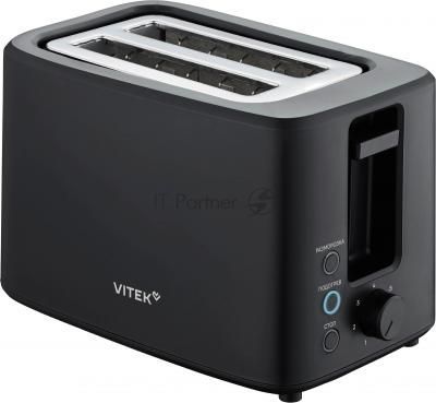 Тостер Vitek Gracia VT-T1000 черный/серебристый, 700 Вт, 2 слота