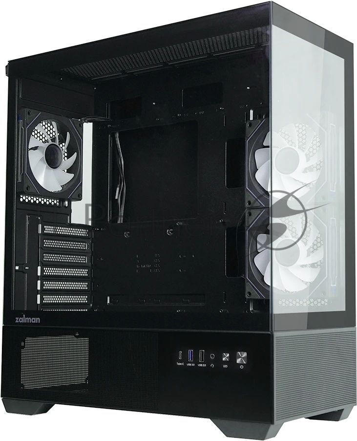 Компьютерный корпус ZALMAN CHRONIX V2, ATX, BLACK, WINDOW, 1xCombo (3.5’’ or 2.5’’), 1x3.5’’HDD, 2x2.5’’SSD, 1xUSB2.0, 1xUSB3.0, 1xUSB Type-C, SIDE 2x120мм ARGB, REAR 1x120мм ARGB