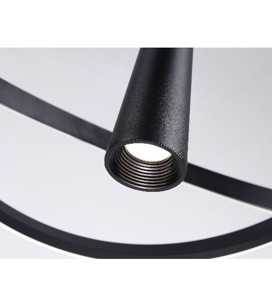 Подвесной светодиодный светильник Ambrella light FL5368/2+1 BK черный 47W 3000K-6400K D480*1200 (ПДУ ИК)