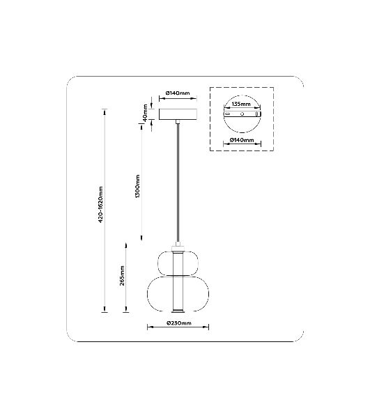 Подвесной светодиодный светильник Ambrella light LH11051 WH/FR белый/белый матовый 12W 3000K D230*265