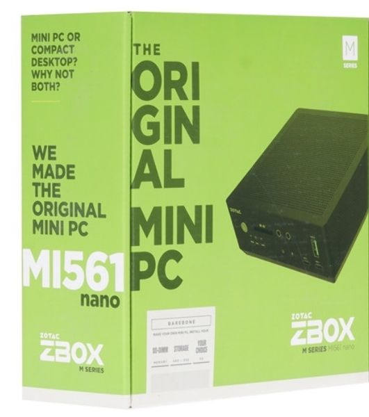 Платформа системного блока с ЦПУ Zotac ZOTAC ZBOX NANO, SFF, FANLESS, i7-1355U, 2 DDR5 SO-DIMM, M.2 SSD, 2.5"; SATAIII BAY, 2 GLAN, WIFI, BT, USBDRV, DP/HDMI, EU+UK PLUG