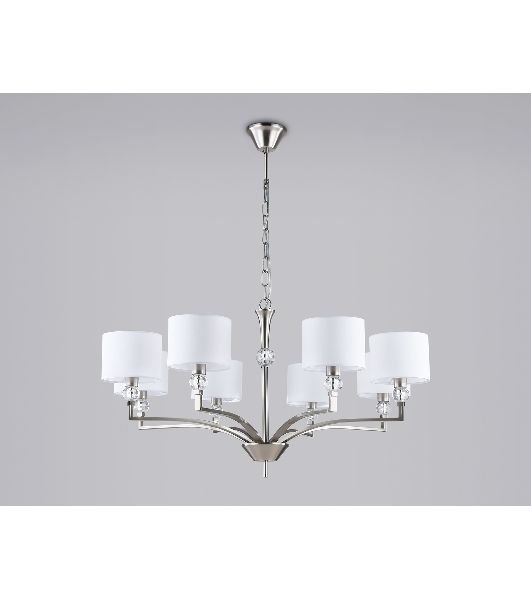 Люстра Ambrella light LH71123/8 SN/WH никель/белый E14/8 max 40W D840*880
