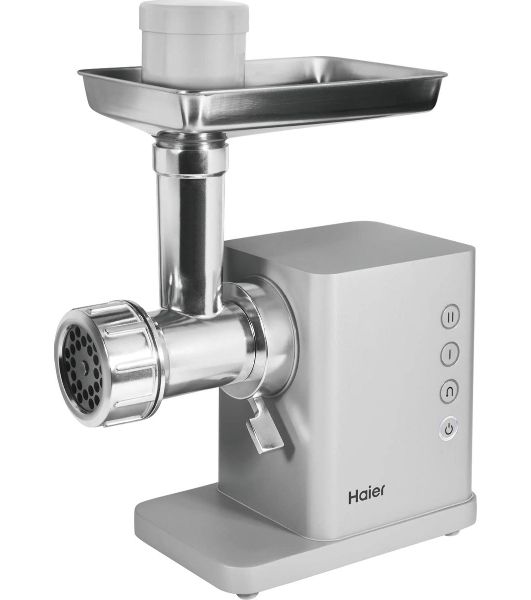 Мясорубка электрическая Haier HG-702 серебристый, 1900 Вт, 3.5 кг/мин, реверс, защита от перегрузки, насадки - 14