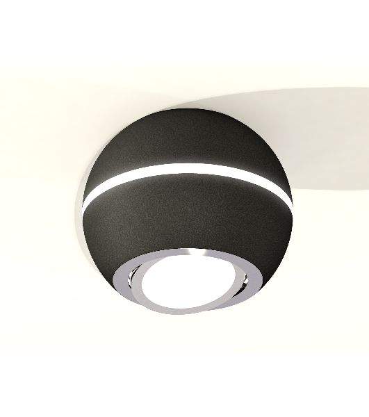 Светильник Ambrella Light XS1102021 SBK/PSL черный песок/серебро полированное MR16 GU5.3 LED 3W 4200K (C1102, N7003)