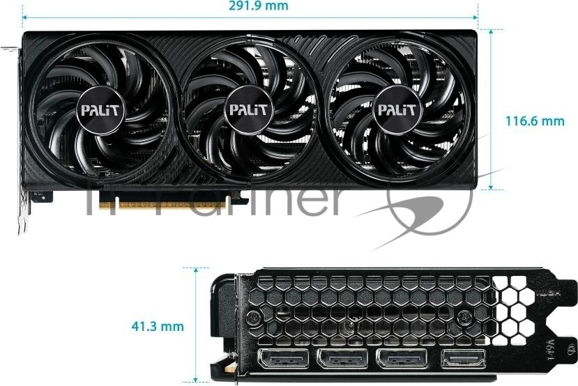 Видеокарта Palit GeForce RTX 5060 Ti Infinity 3 OC, 16 GB GDDR7, 128 bit, 3xDisplayPort, HDMI, GPU 2407 MHz